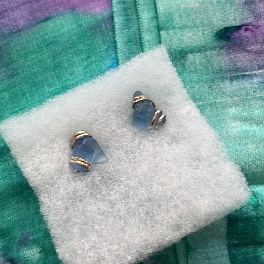 Hawaiian Wrap & Sea Glass Earrings